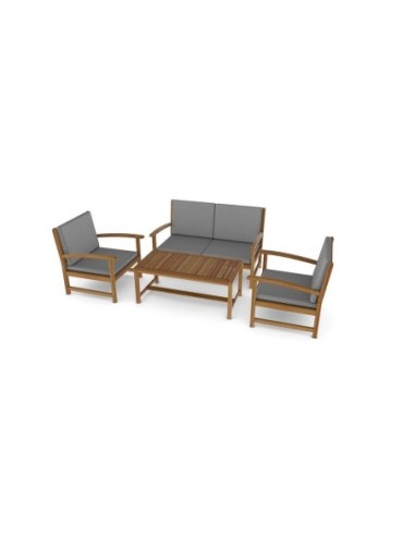 CONJUNTO MADERA ACACIA NATURAL MOD. VIETNAM (SOFA + 2 SILLONES + MESA BAJA)