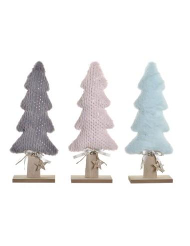 NAVIDAD ARBOL MADERA POLIESTER 16X6X39 3 SURT.