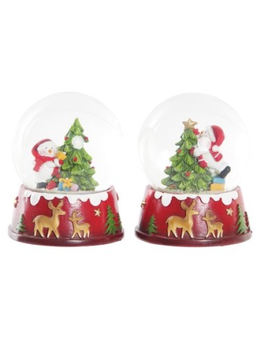 NAVIDAD BOLA DECORACION RESINA CRISTAL 7,2X6,8X8,6 2 SURT.