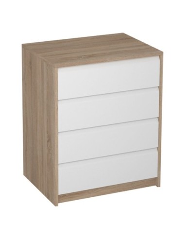 CAJONERA 4 CAJONES 60 BLANCO LISO /ROBLE CORTEZ K-763