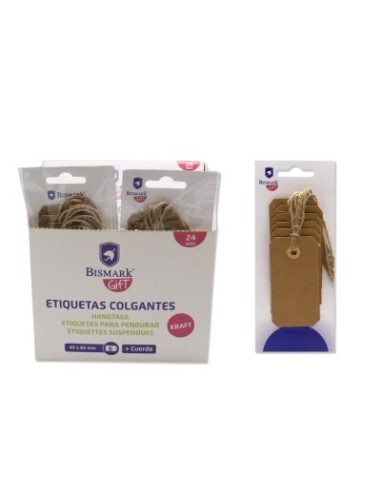 ETIQUETAS COLGANTE KRAFT 4,5X8,5CM 6UND