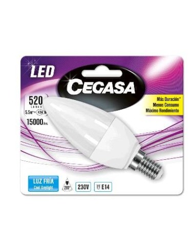 BOMBILLA LED VELA E14 5,5W FRIA BLISTER XXX