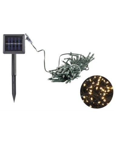 LUZ DE NAVIDAD SOLAR CON 100 LEDS – ILUMINACION CALIDA PARA INTERIORES Y EXTERIORES