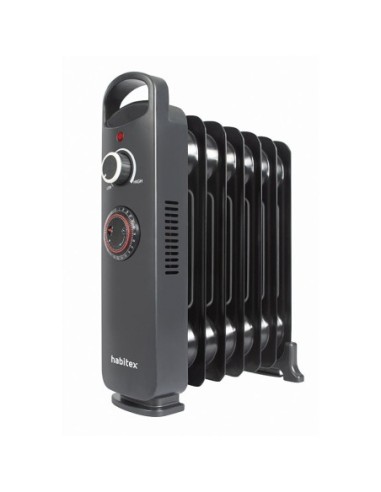 RADIADOR DE ACEITE HABITEX E352 – 700W NEGRO CON TERMOSTATO REGULABLE