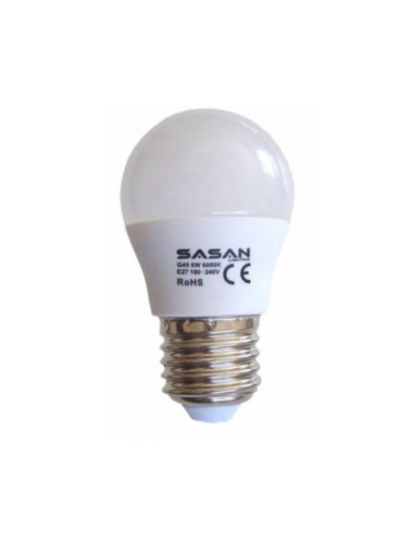 BOMBILLA LED ESFER. E27 6W 6000K BLANCA