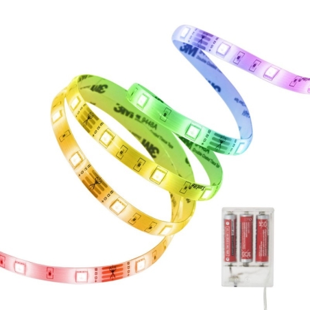 Tira de luz led a pilas 1m rgb cambio de color - Suinplas