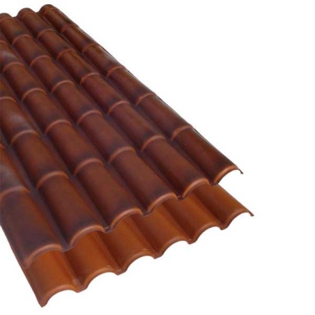 Placa ondulada teja curva rojo rustico 184x108cm  - Su...