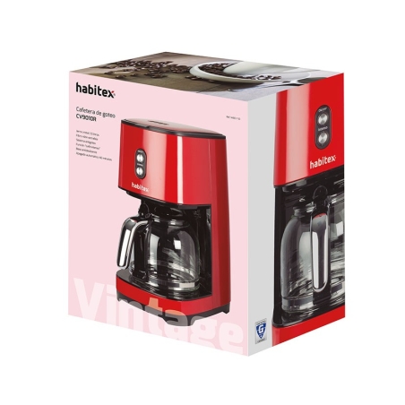 Cafetera de goteo roja  1,5l habitex - Suinplas