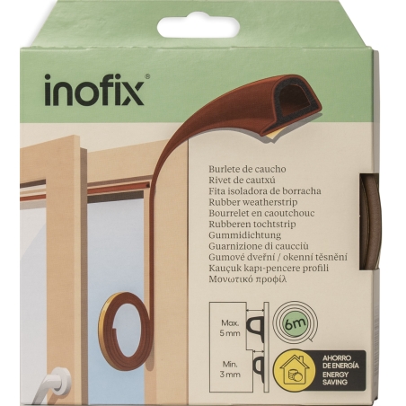 Burlete caucho adhesivo forma  p marron - Suinplas