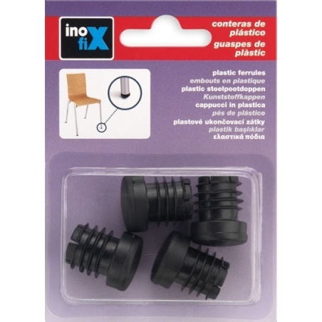 Conteras redonda interior 20mm negro  4ud - Suinplas