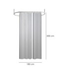 Cortina ducha impermeable rayas  blancas 180x200cm - Suin...