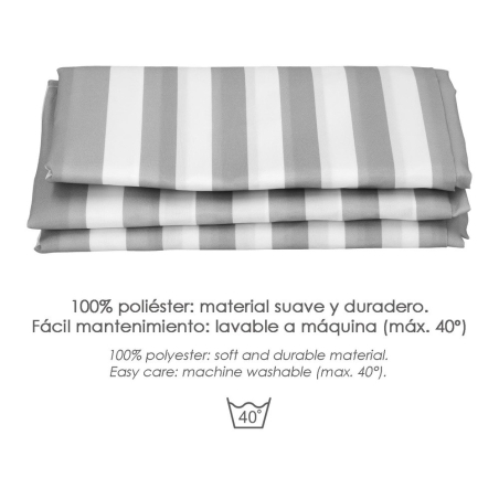 Cortina ducha impermeable rayas  blancas 180x200cm - Suin...