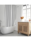 Cortina ducha impermeable rayas  blancas 180x200cm - Suin...