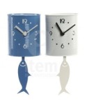 Reloj pared pendulo metal bote  pez     - Suinplas
