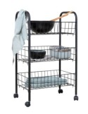 Carrito multiusos florez negro 3 cestas  - Suinplas