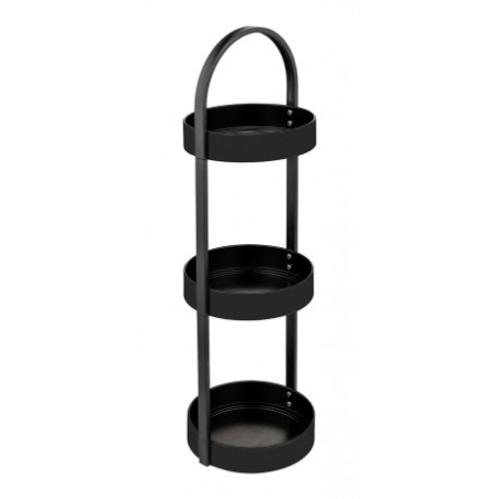 Estanteria baño 3 repisas redonda negro - Suinplas