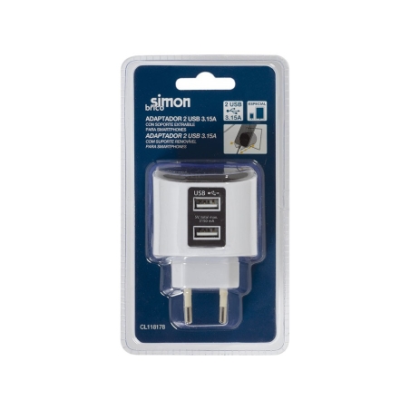 Adaptador usb 3.1a con soporte extraible  - Suinplas