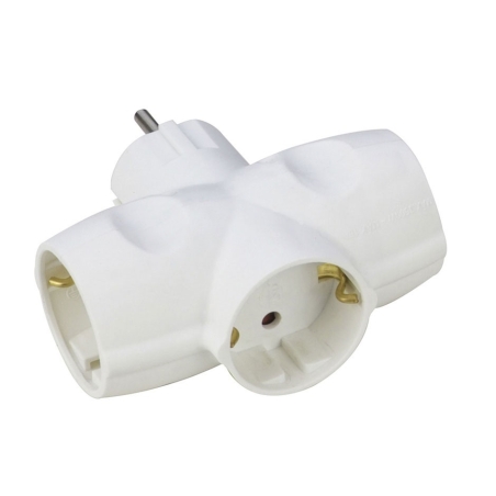 Adaptador 16a 3 tomas  t/t blanco - Suinplas