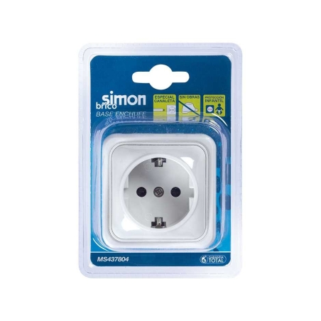 Enchufe  base sobreponer  tt  serie alfa blanco - Suinplas