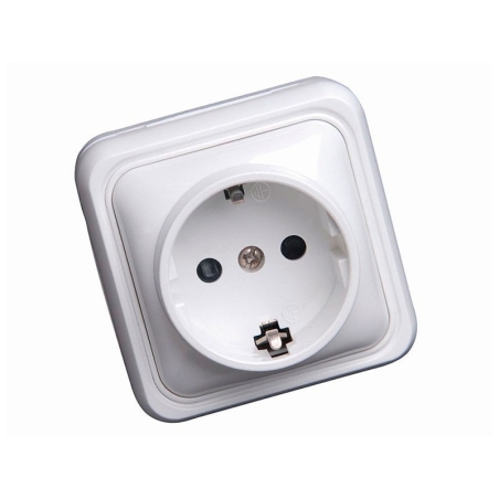 Enchufe  base sobreponer  tt  serie alfa blanco - Suinplas