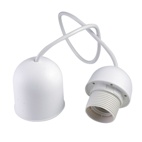Portalamparas colgante e-27 blanco 60cm  - Suinplas