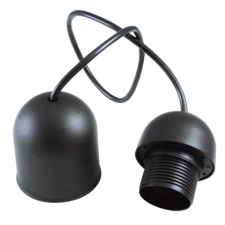 Portalamparas colgante e-27 negro 60cm  - Suinplas