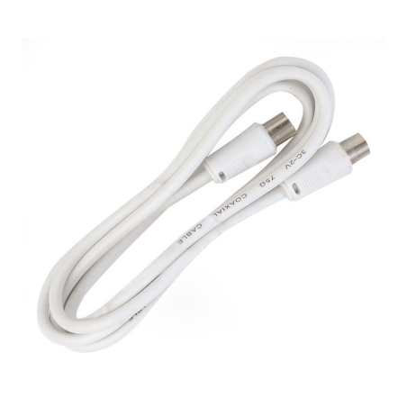 Cable apantallado conexión antena a tv 1,5 metros blanco...