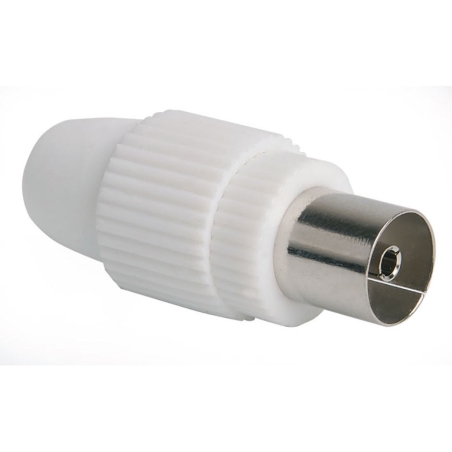Conector hembra recto cable tv 9,5mm blanco - Suinplas