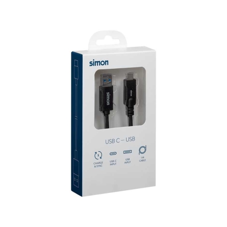 Cable adaptador usb 3.1 a usb c negro 1 metro - Suinplas