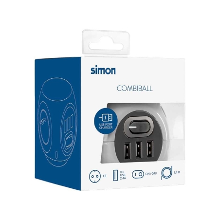 Base combi ball 3 tomas + 3 usb - Suinplas