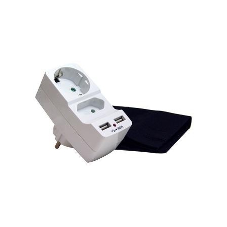 Clavija 2 bases +2 usb   - Suinplas