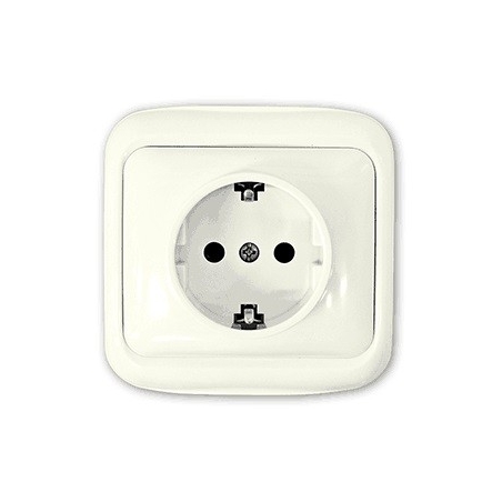 Base superficie enchufe  schuko blanco t/t - Suinplas