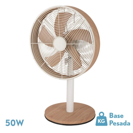 Ventilador de sobremesa  alcañiz  blanco /haya - Suinplas