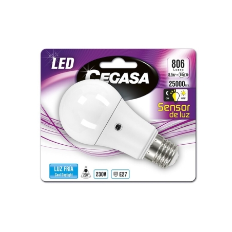 Bombilla led  estandar crepuscular    8,5w e27  fria - Su...