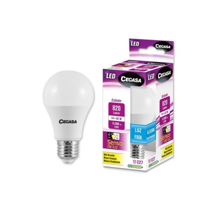 Bombilla led  estandar crepuscular    8,5w e27  fria - Su...