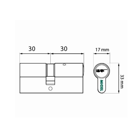 Cilindro seguridad cs1 l115 30x30 laton - Suinplas