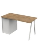 Mesa escritorio  blanco /roble gold pata blanca  138x67 -...