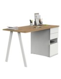 Mesa escritorio  blanco /roble gold pata blanca  138x67 -...