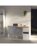 Mesa escritorio  blanco /roble gold pata blanca  138x67 -...