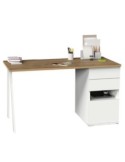 Mesa escritorio  blanco /roble gold pata blanca  138x67 -...
