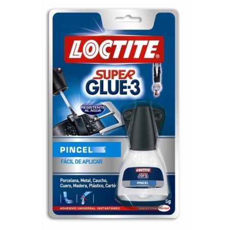 Pegamento adhesivo super glue-3 loctite con pincel 5 gram...