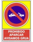 Cartel prohibido  aparcar 34x24 cm - Suinplas