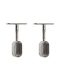 Soporte cerrado cromo largo  barra ovalado 25x15 - Suinplas