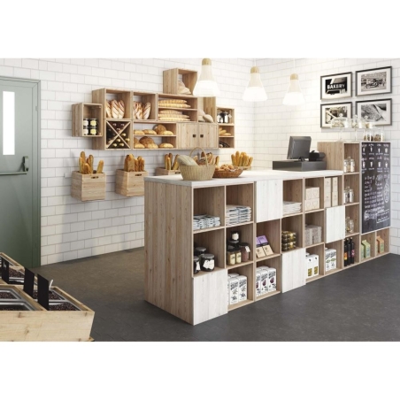 Estanteria modular 5 cubos dinamic  sin barnizar - Suinplas