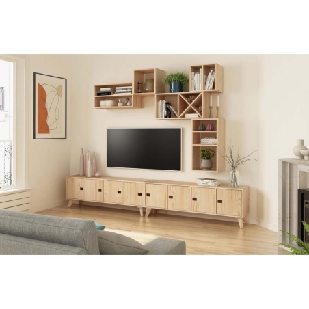 Estanteria modular 5 cubos dinamic  sin barnizar - Suinplas