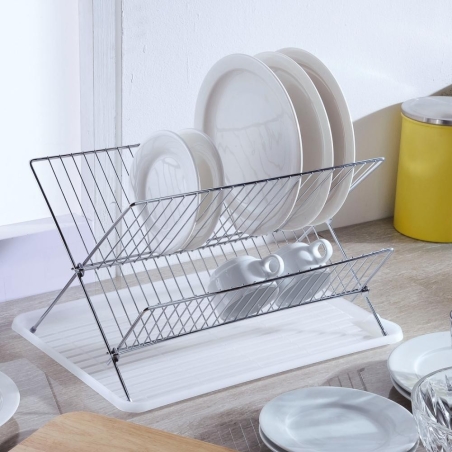 Escurreplatos plegable habitex acero cromado - Suinplas