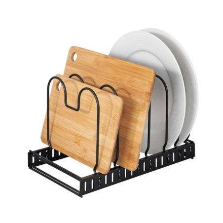 Soporte para sartenes y tapas extensible color negro - Su...
