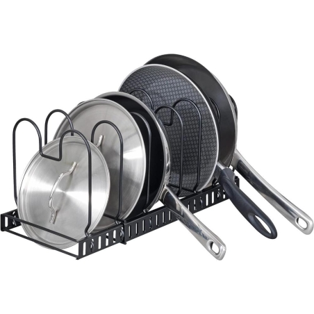 Soporte para sartenes y tapas extensible color negro - Su...