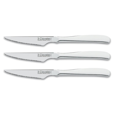 Cuchillo chuletero inox 11cm 3 claveles - Suinplas