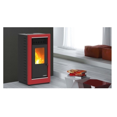 Estufa de pellet graz s plus  rojo - Suinplas